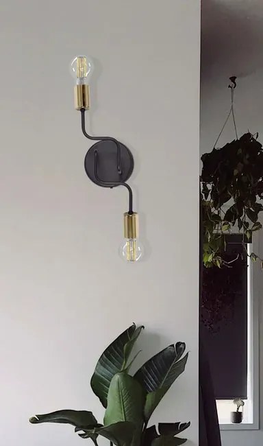 Czarny podwójny kinkiet loftowy - S832 Z4-B51