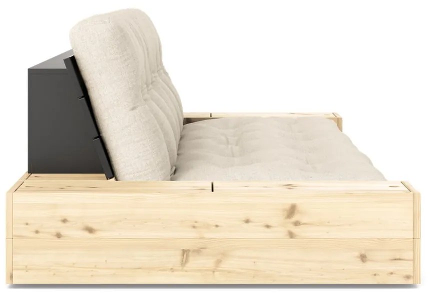 Szarobeżowa lniana rozkładana sofa 244 cm Base – Karup Design