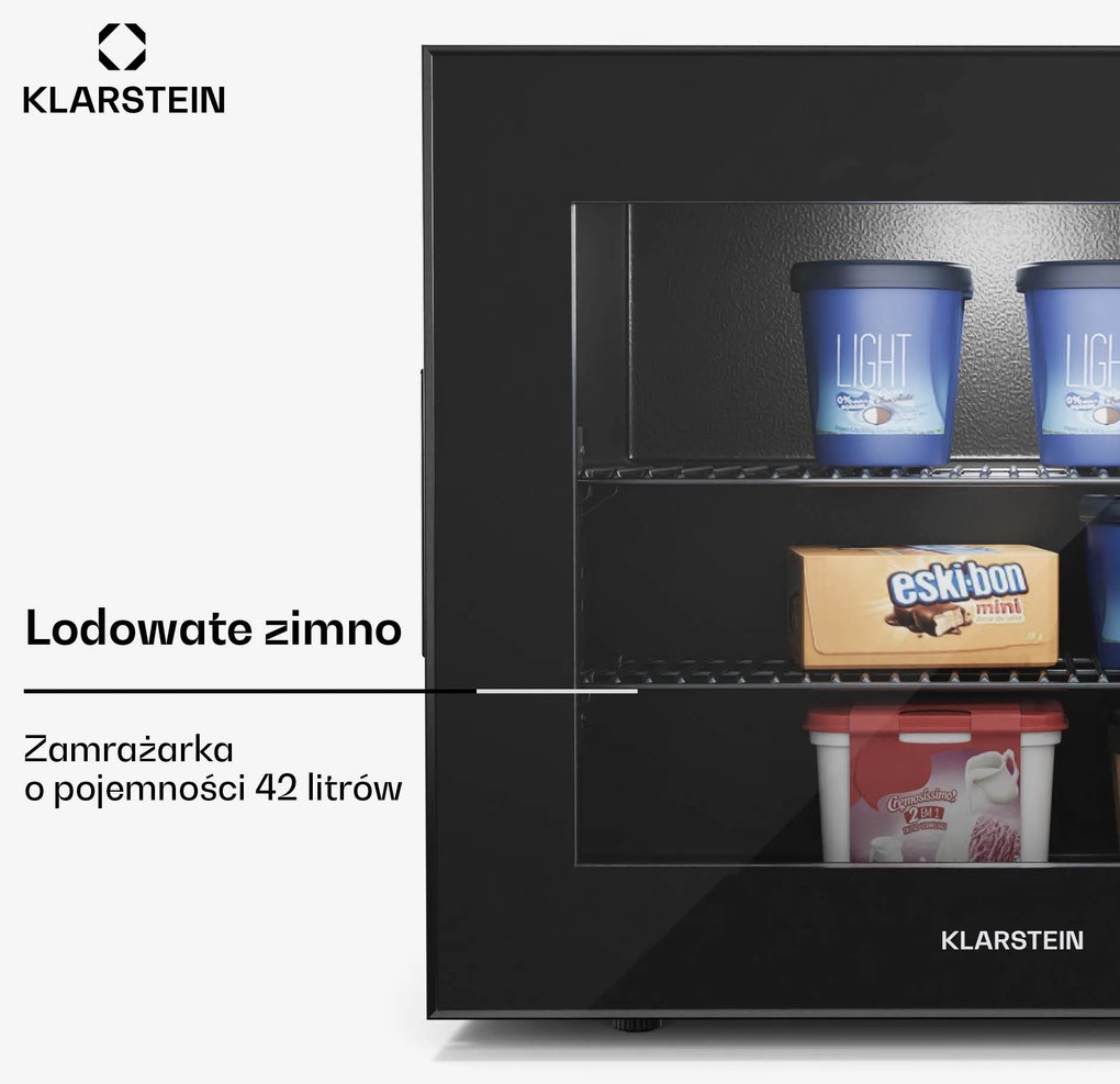 Klarstein IceAge 50cm 42L Mała Zamrażarka Czarny