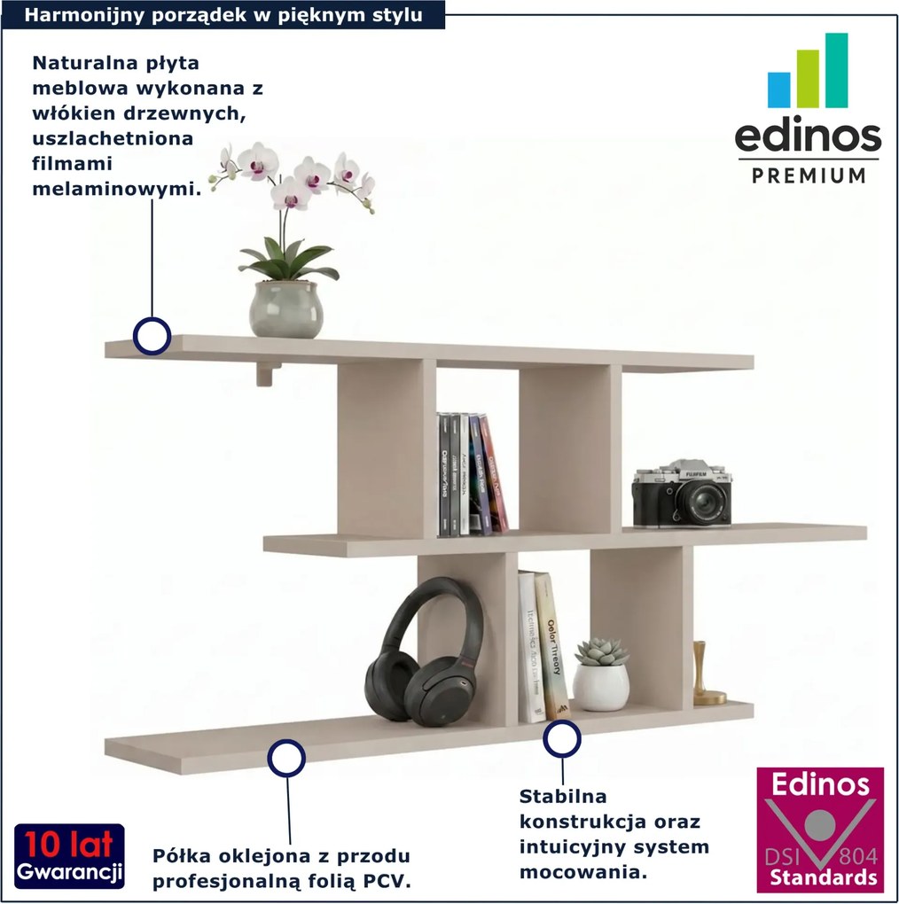 Kaszmirowa minimalistyczna półka wisząca nowoczesna H6-C59