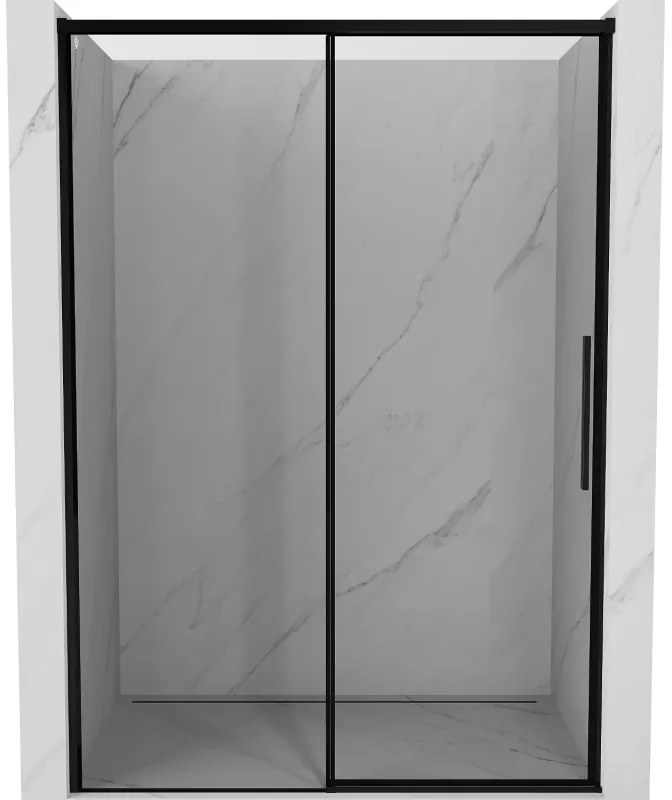 Mexen Rox drzwi prysznicowe rozsuwane lewe 140 cm, czarna ramka, czarne - 8C2-140-000-70-70-L