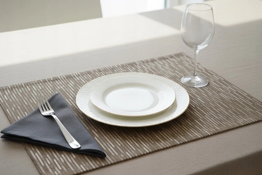 Podkładka pod Talerz Złota w Paski Stripe Mata na Stół 33x45 cm dekoracyjna