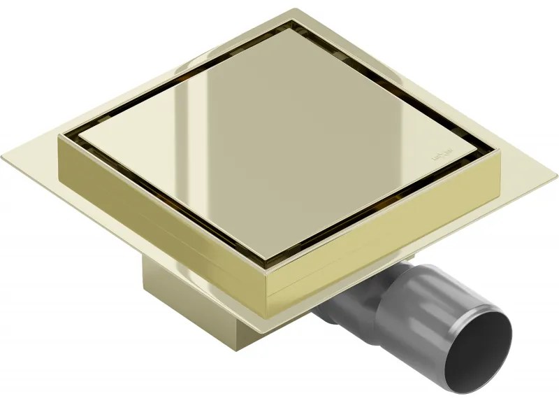 Mexen Flat-Q M13 wpust podłogowy kwadratowy 15 x 15 cm, złoty - 1510015