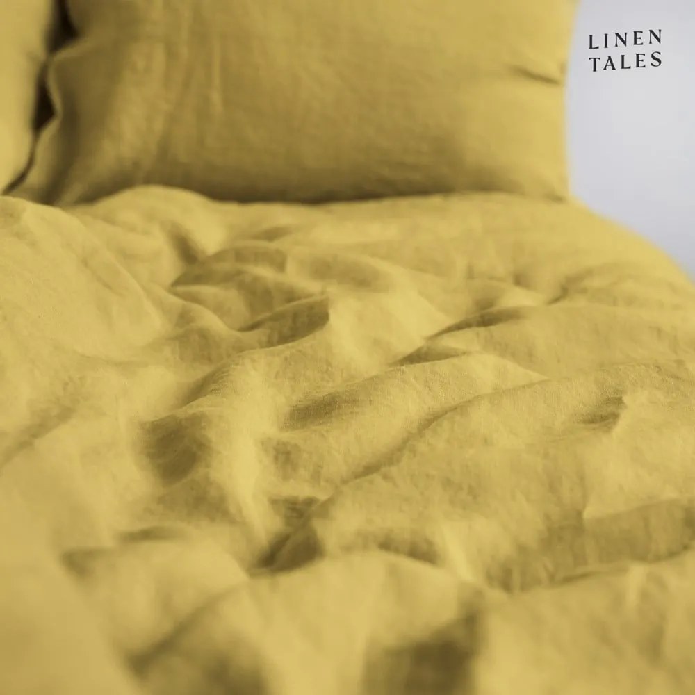 Lniana poszewka na poduszkę 40x40 cm Lemon Curry – Linen Tales