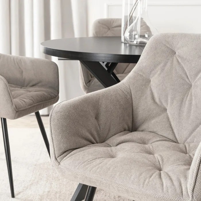 Krzesło Tapicerowane do Salonu MODESTO Szare Nowoczesne Loft