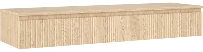 Mexen Rivel szafka łazienkowa podumywalkowa 160 cm z blatem, 1 szuflada, ryflowana , dąb - 91A20-16023-1-BFC81