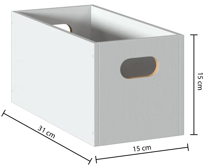 Pudełko do przechowywania z uchwytami STORAGE, 30 x 14,9 x 14,9 cm