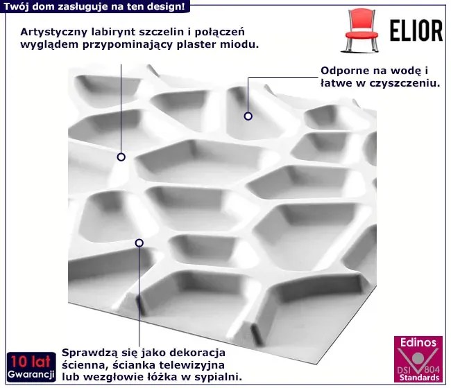 Panele ścienne 3D na wzór plastra miodu - Olexis 4X