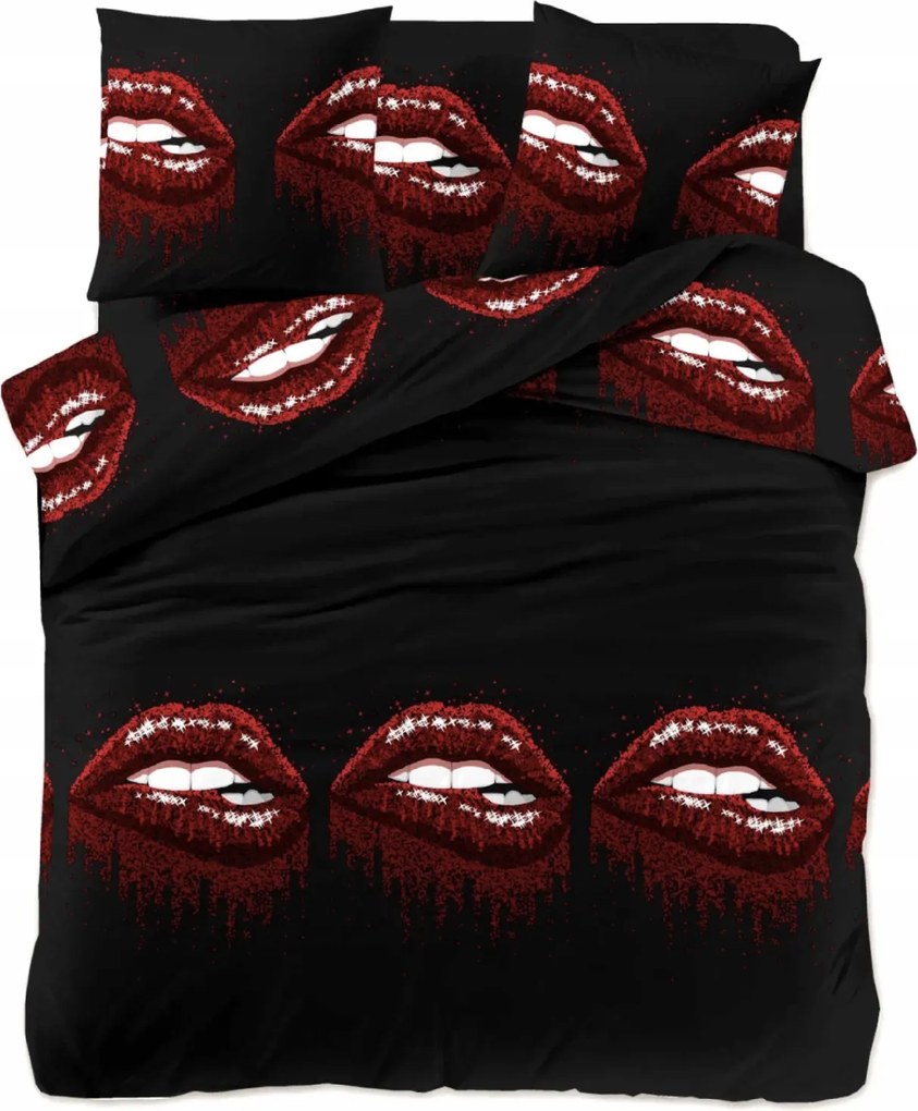 PrzytulneMieszkanie.pl PrzytulneMieszkanie.pl Pościel z mikrofibry ROUGEA czarna Rozmiar pościeli: 70 x 80 cm | 140 x 200 cm