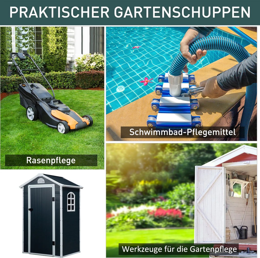 Dom Ogrodowy Outsunny z Wentylacją, Szary