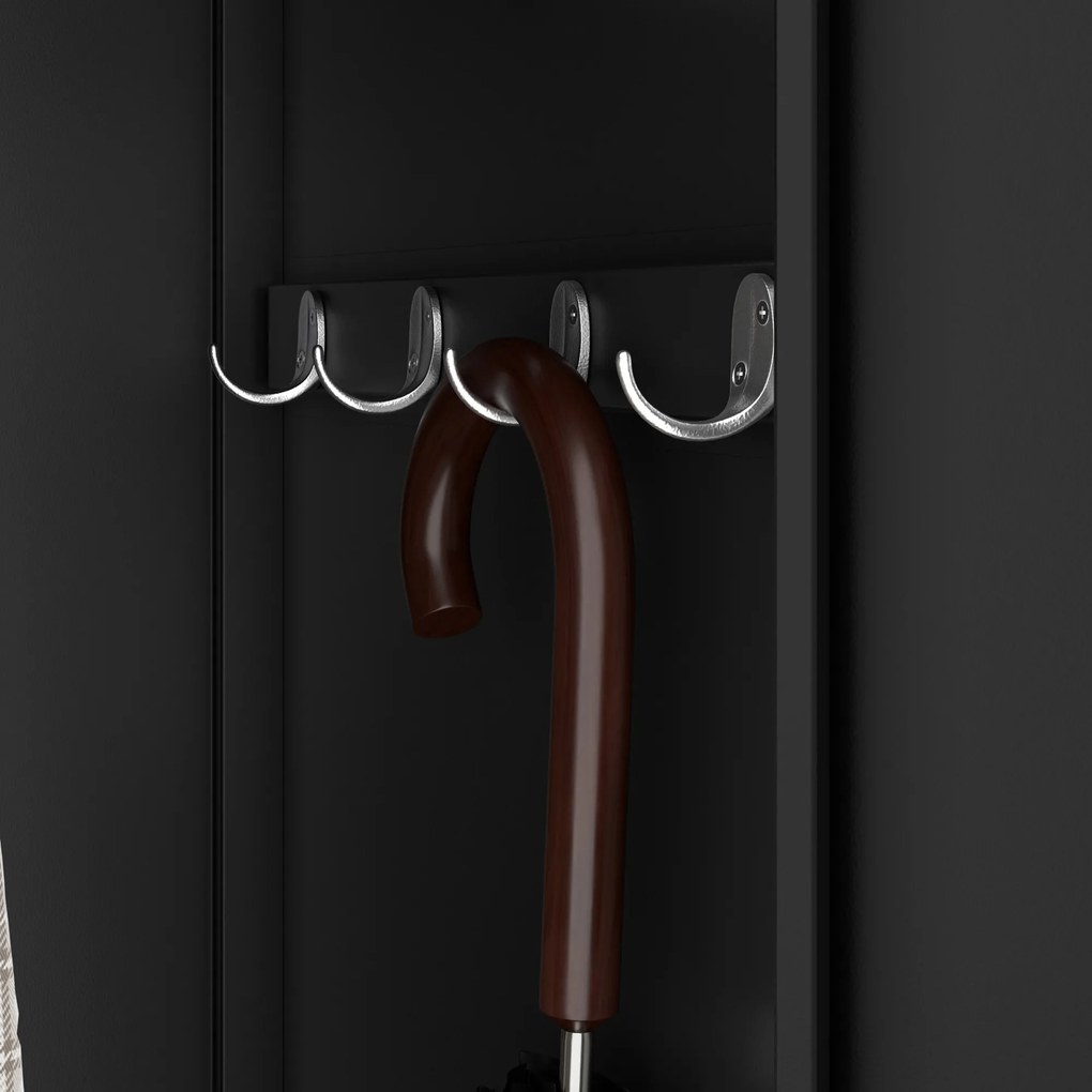 Szafka pracownicza ubraniowa wąska czarna, 600x1800x500 mm: KACPER II
