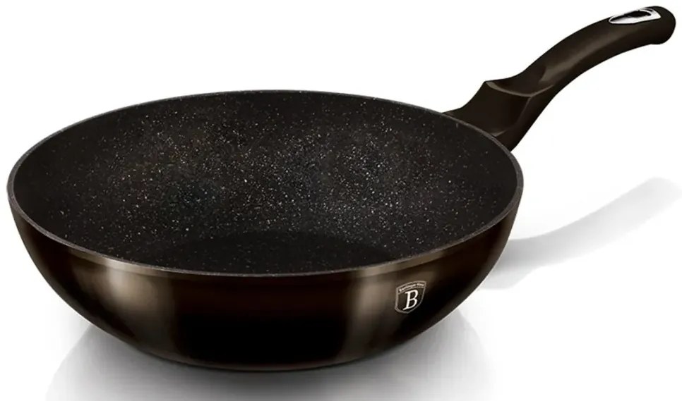 Aluminiowy czarny wok na indukcję 27cm - Ibrok 10X