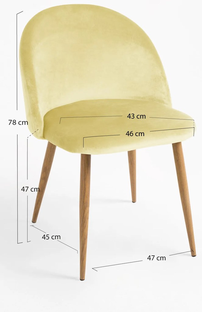 Zestaw 4 krzese aksamitnych Vint