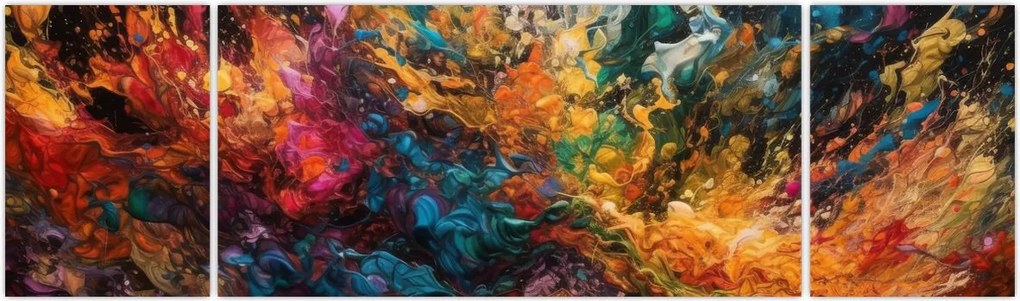 Obraz - Abstrakcja kolorów II. (170x50 cm)