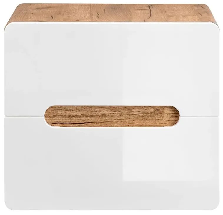 Komplet wiszących mebli łazienkowych Zeftox 4Q 60 cm - Biały połysk