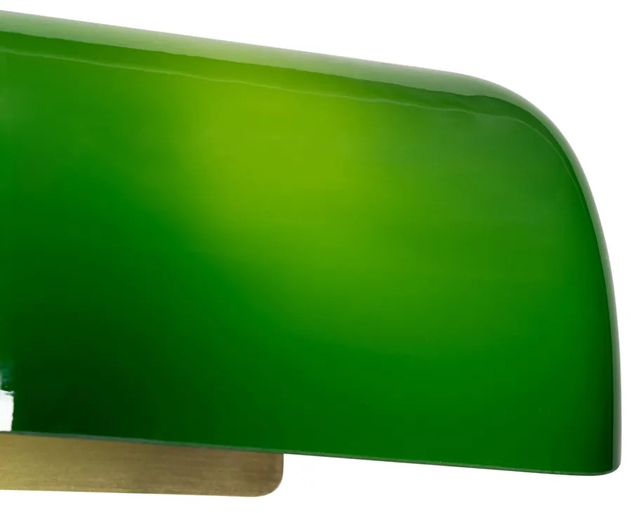 Klasyczna lampa ścienna notariusza mosiądz ze szklanym zielonym - Banker klasyczny/Antyczny Oswietlenie wewnetrzne
