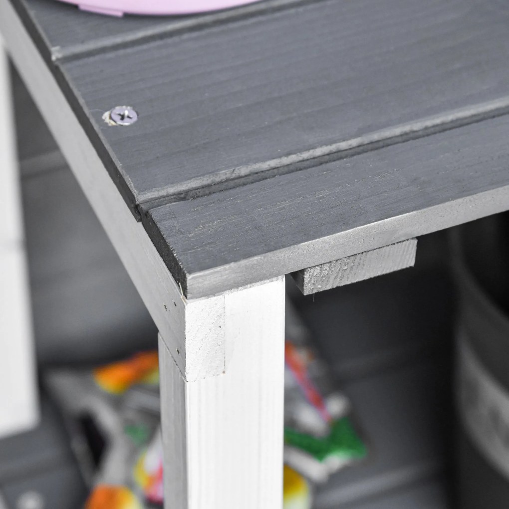 Outsunny szafka ogrodowa drewniana szopa na narzędzia z asfaltowym dachem zielono szara | Aosom PL