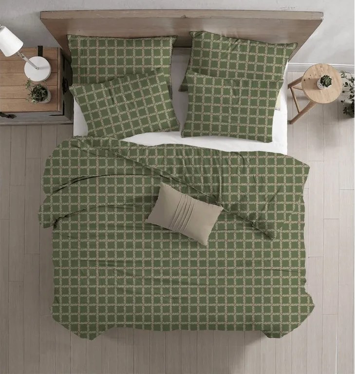 PrzytulneMieszkanie.pl PrzytulneMieszkanie.pl Pościel z bawełny renforcé BLOMORA zielona Rozmiar pościeli: 2 szt 70 x 90 cm | 200 x 220 cm