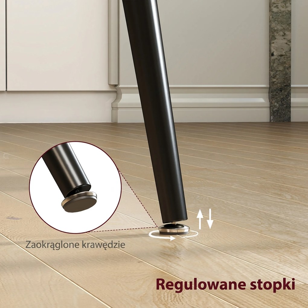 HOMCOM Rozkładany stół jadalny rozsuwany dla 6-8 osób kuchenny do jadalni drewniany stalowe nogi 120-160x 75 x 77 cm | Aosom PL