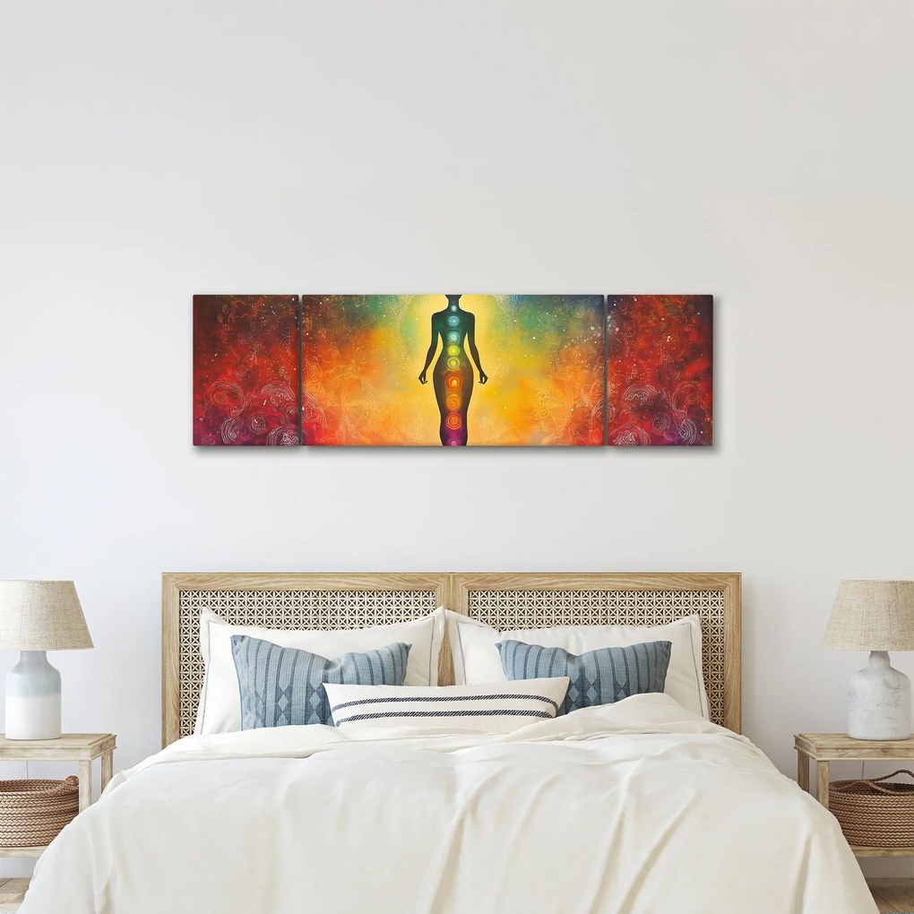 Obraz - Kobieta i czakry (170x50 cm)