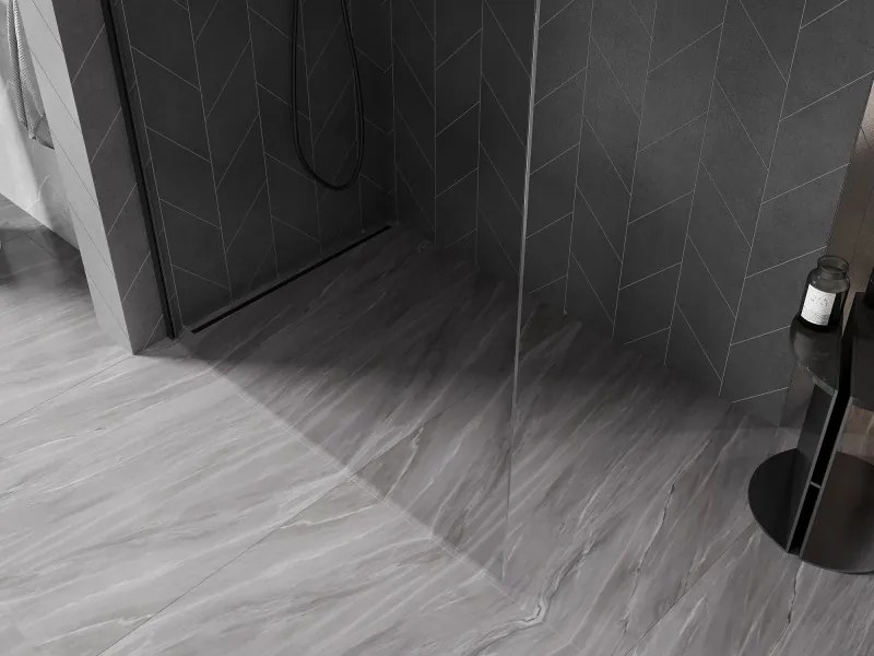 Mexen Kioto-X L ścianka prysznicowa Walk-in 100 x 200 cm, transparent 10 mm, czarna - 800-100-107-70-00-X