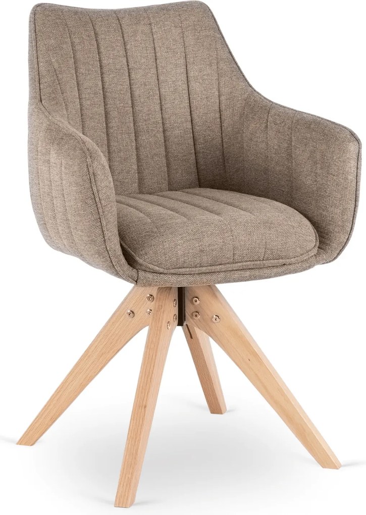 Krzesło Tapicerowane Obrotowe do Salonu LEMON Beżowe Nowoczesne Skandynawskie