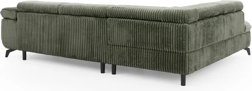 Zielony sztruksowy narożnik (lewostronny/w kształcie litery L) Marbeya – Ropez