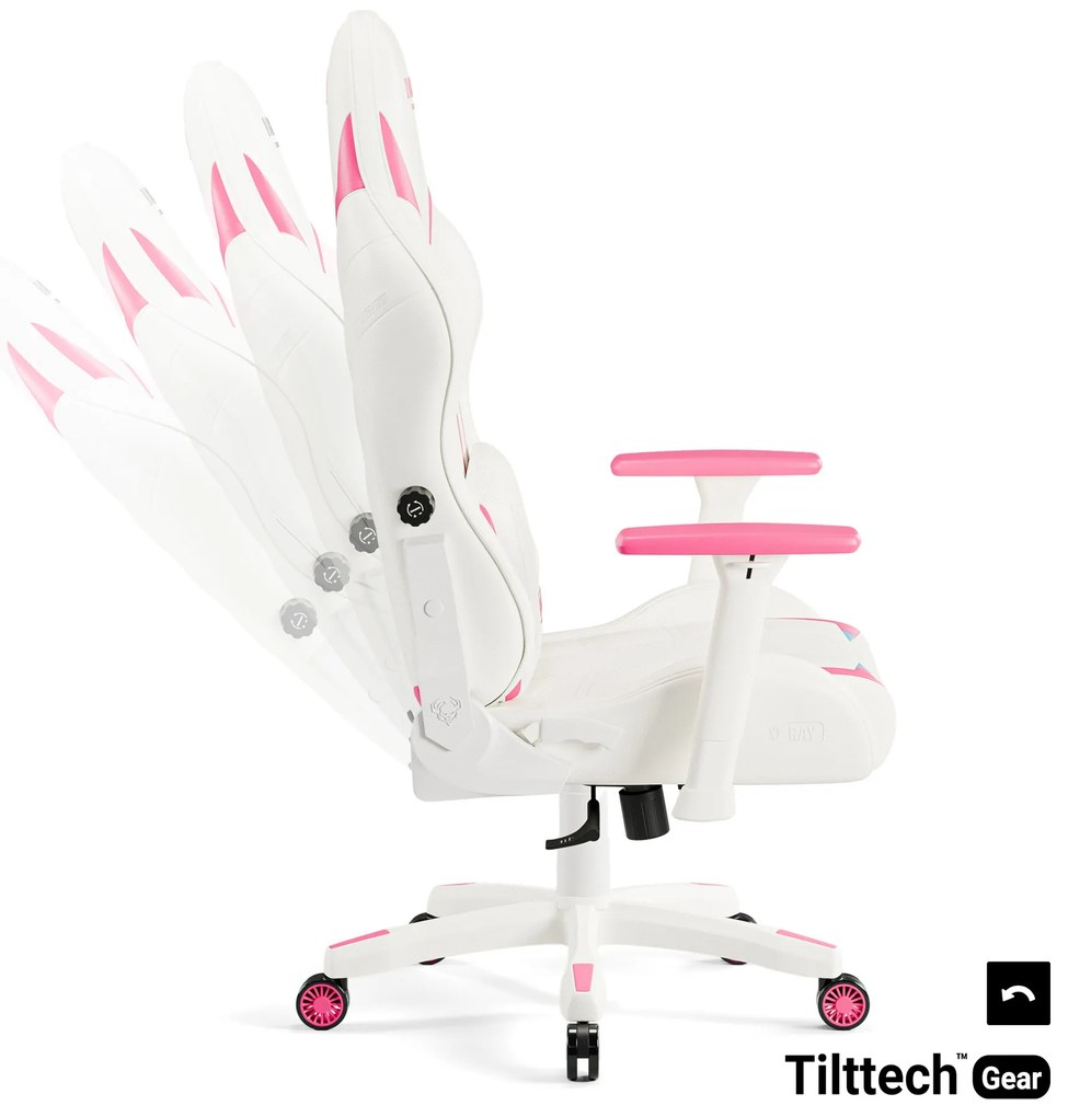 Fotel Gamingowy Diablo X-RAY 2.0 Small Size, biało-różowy