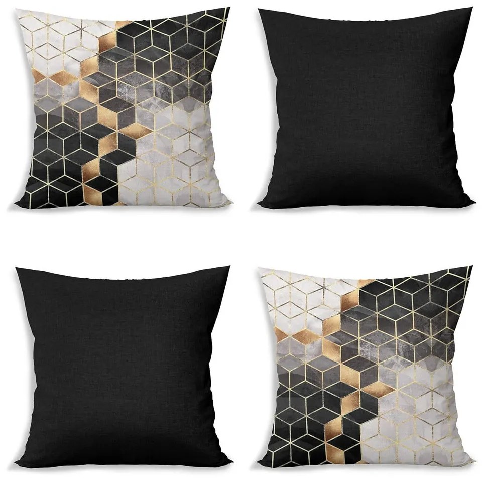 Poszewki na poduszki zestaw 4 szt. 43x43 cm Optic – Minimalist Cushion Covers