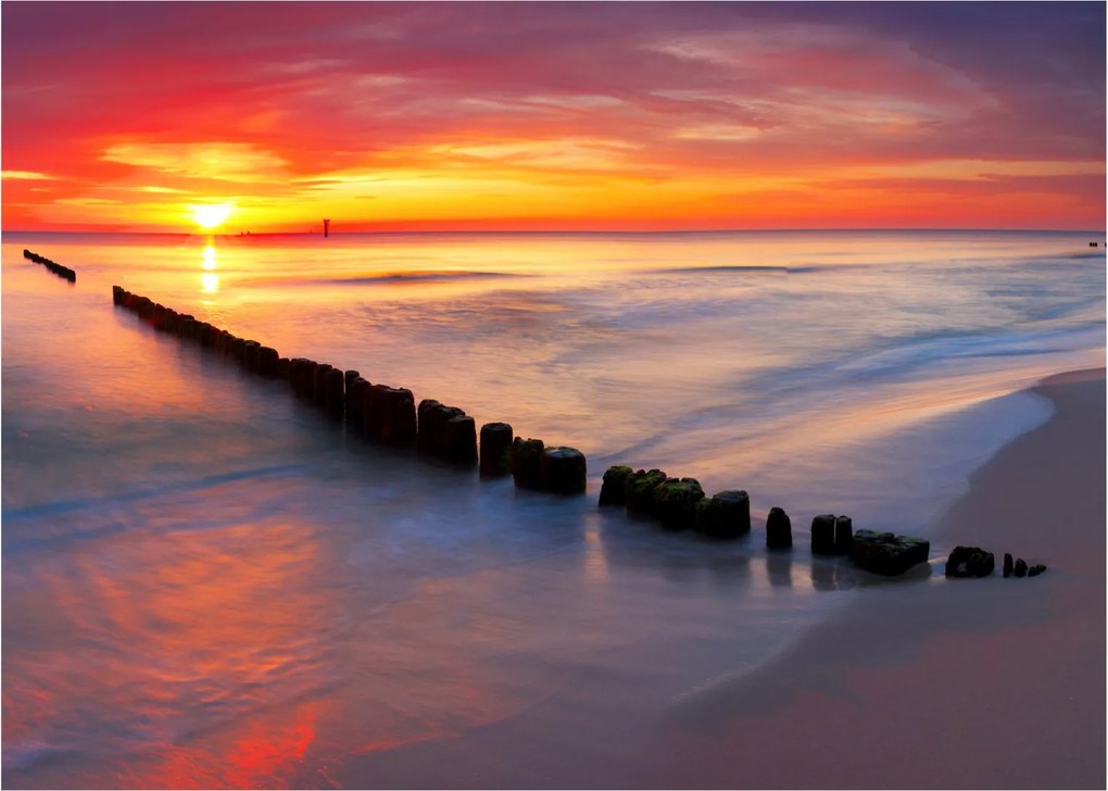Obraz - Sunset, Baltic Sea, Poland (70x50 cm)