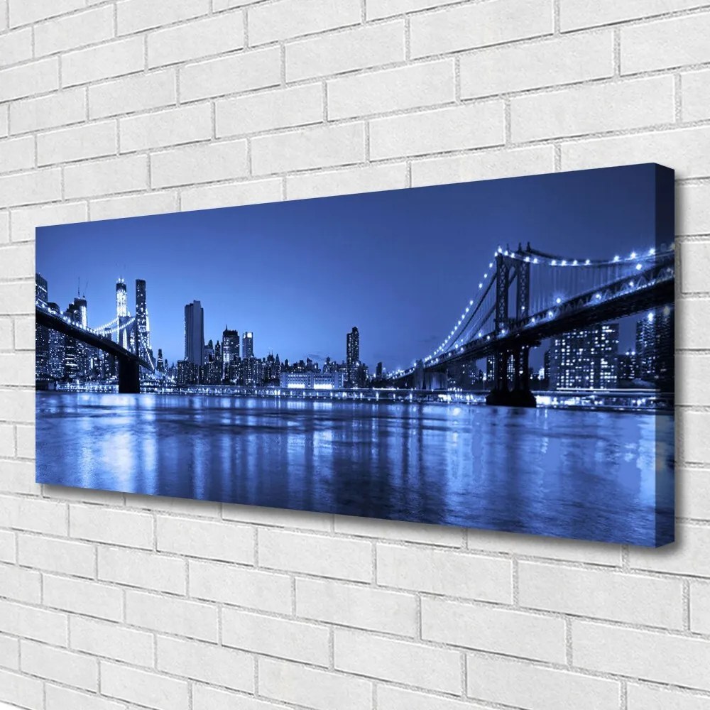 Obraz canvas Most nad Wieczornym Miastem