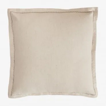 Kwadratowa Poduszka 40x40 Cm Z Bawełny I Lnu Nisora Nude Beżowy - Sklum