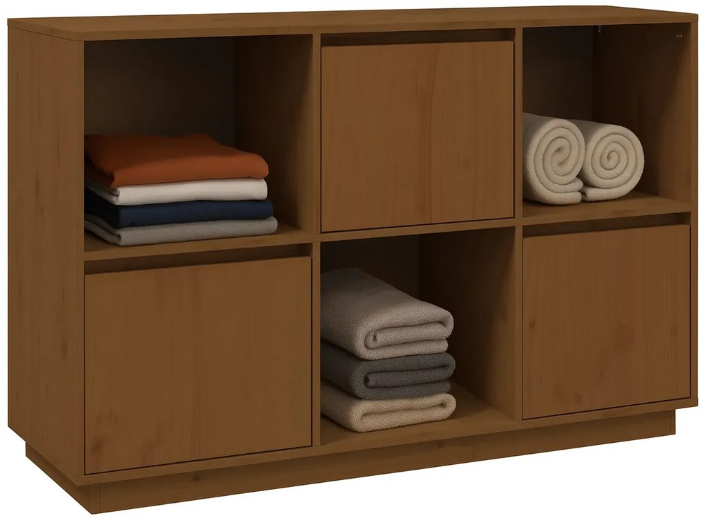 Drewniany regał na ubrania miodowy brąz A5-F00