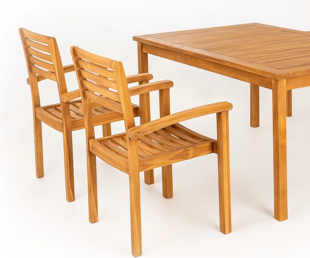 Doppler TAMAN 4 FSC® - ogrodowe sztaplowane krzesło teakowe - Towar rozpakowany (N373)