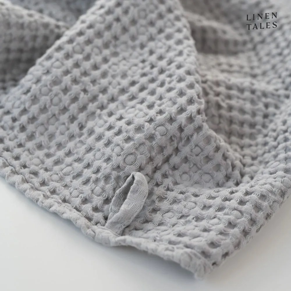 Jasnoszary ręcznik 50x70 cm Honeycomb – Linen Tales