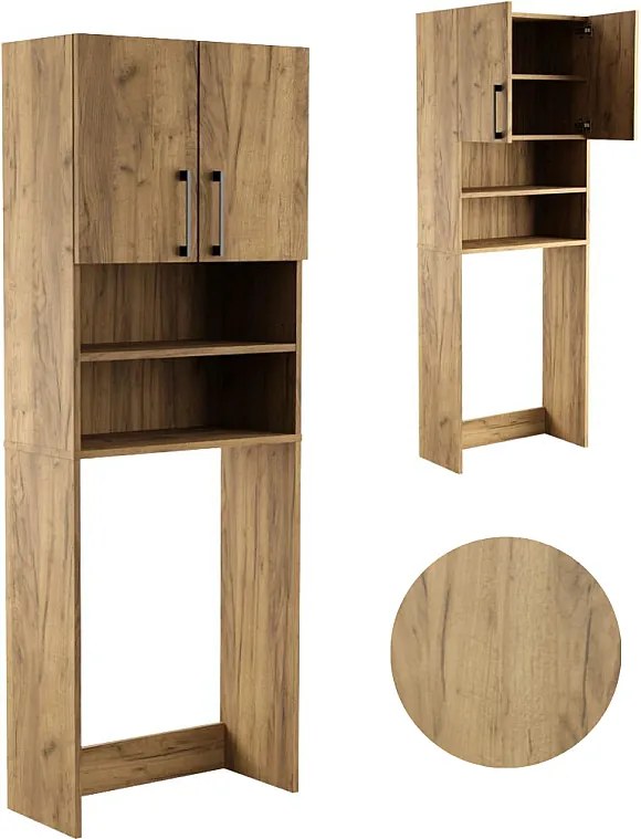 Szafka Łazienkowa Nad Pralkę Suszarkę Słupek Regał Zabudowa AGD Dąb Craft