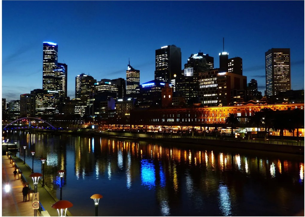 Obraz na szkle nocy w Melbourne (70x50 cm)