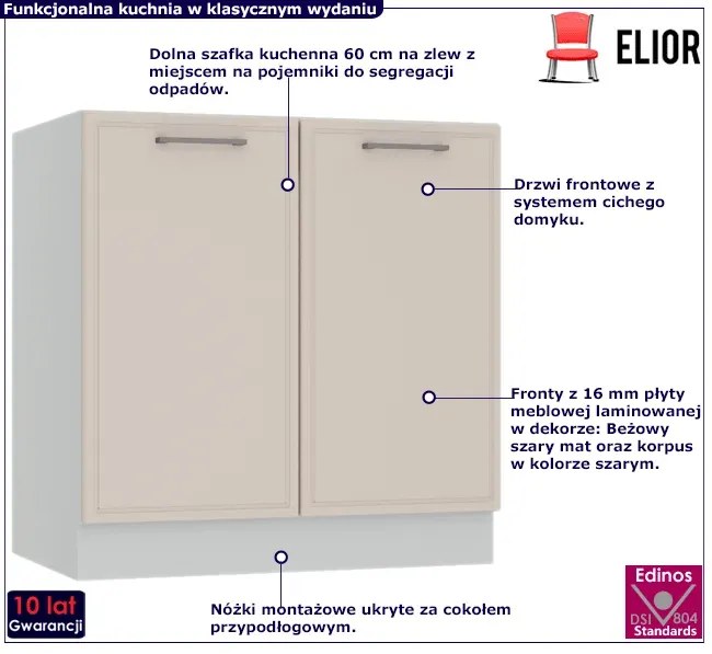 Szafka kuchenna pod zlew 80 cm H3-G91