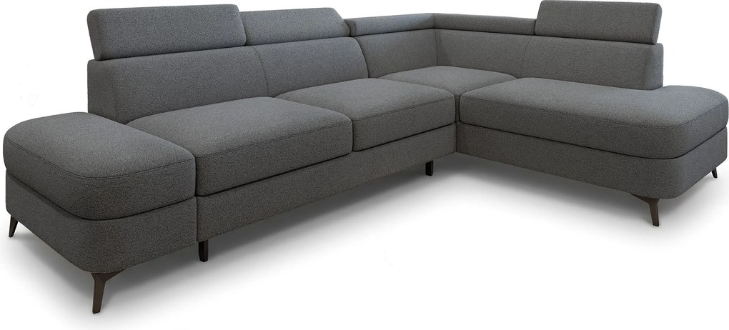 Masseno Narożnik AVISE z funkcją spania i pojemnikiem na pościel Narozniki L, Rozkładana sofa - Szary, QUELLE 92