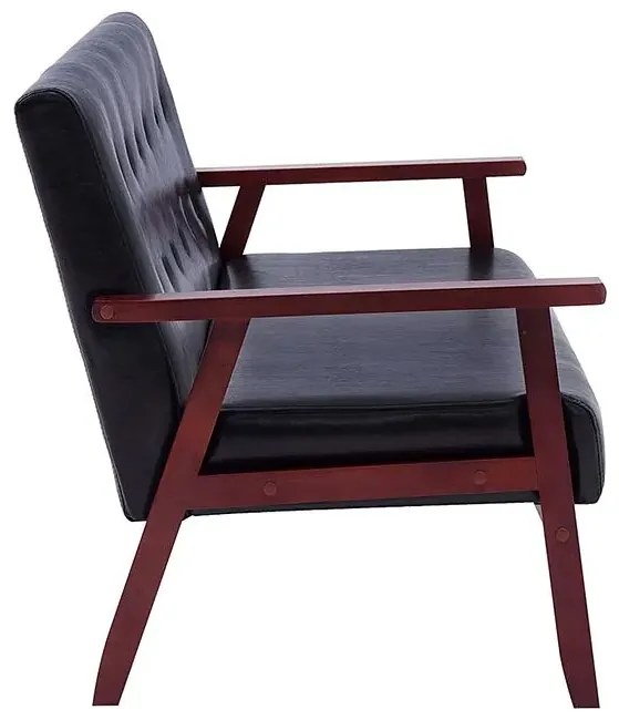 3-osobowa czarna sofa retro - Garner 3X