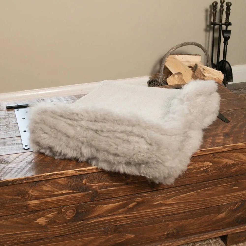 Lniano-futrzany koc 140x180 cm – Native Natural