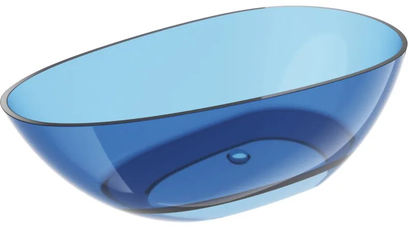 Mexen Glass denim wanna wolnostojąca transparentna 170 x 85 cm, korek chrom - 58061708507