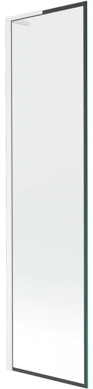 Mexen Next L parawan nawannowy 1-skrzydłowy 50 x 150 cm, czarna ramka, biały - 895-050-000-03-70-20