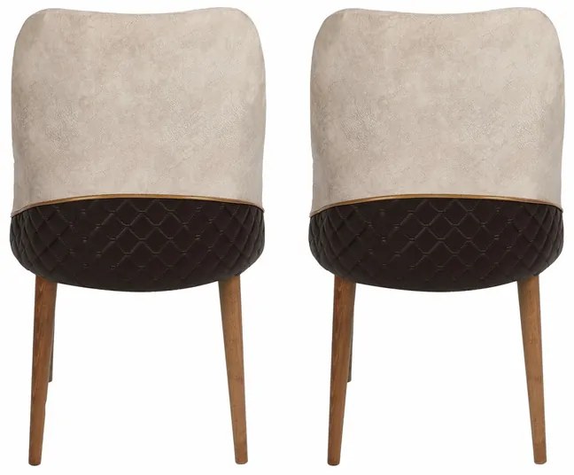 Zestaw krzeseł do jadalni Nova Cream and Walnut, 2szt., 2 szt.
