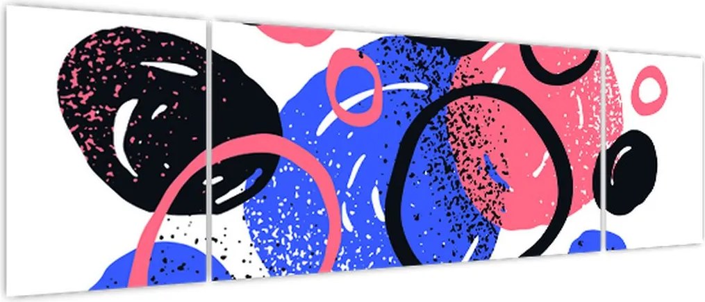 Obraz - Motyw z kółkami w żywych kolorach (170x50 cm)