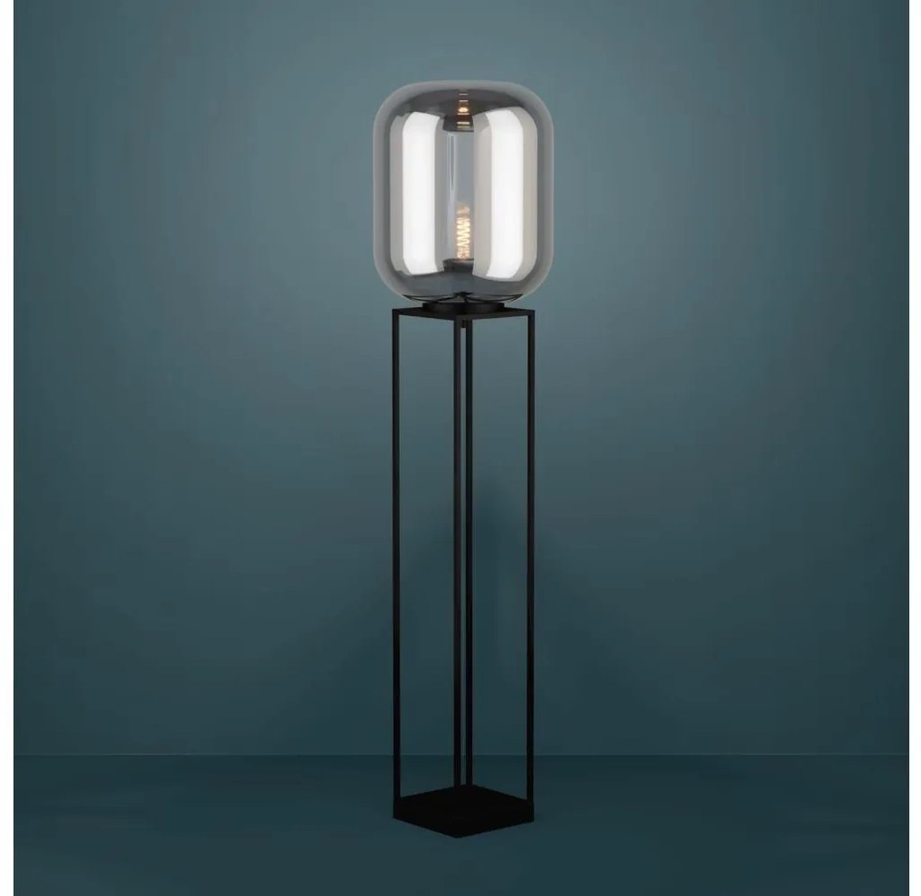 Eglo 39989 - Lampa podłogowa BULCIAGO 1xE27/40W/230V dymny