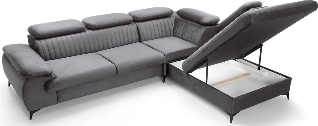 Grafitowy narożnik z funkcją spania P1-G64