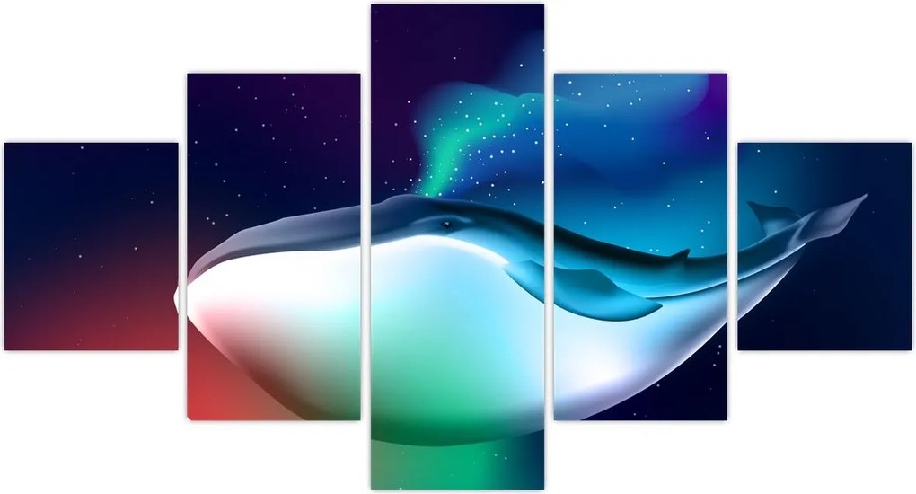 Obraz - Wieloryb w kosmosie (125x70 cm)