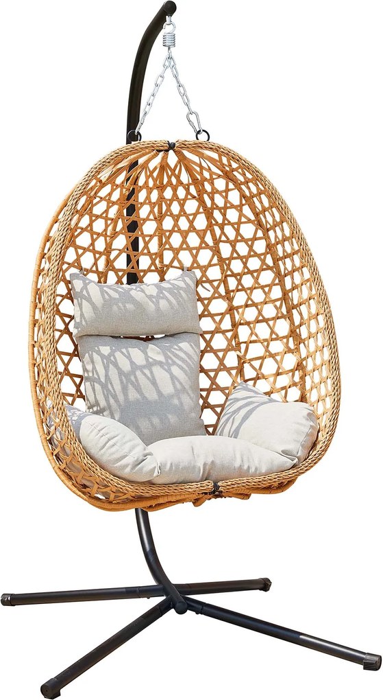 Fotel wiszący kokon Nicodem beżowy PATIO