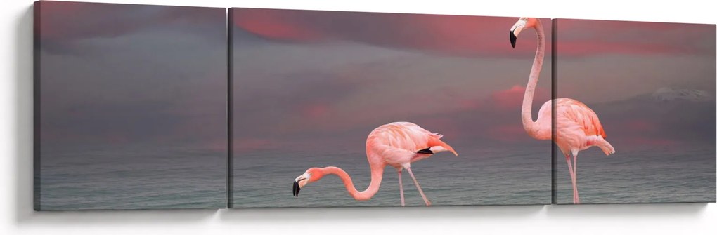 Obraz flamingów (170x50 cm)